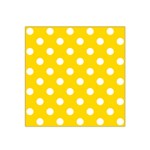 Polka Dots - White on Gold Yellow Satin Bandana Scarf