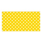 Polka Dots - White on Gold Yellow Satin Shawl