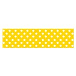 Polka Dots - White on Gold Yellow Satin Scarf (Oblong)