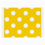 Polka Dots - White on Gold Yellow Large Glasses Cloth