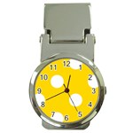 Polka Dots - White on Gold Yellow Money Clip Watch