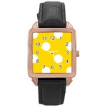 Polka Dots - White on Gold Yellow Rose Gold Leather Watch