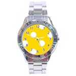 Polka Dots - White on Gold Yellow Stainless Steel Analogue Watch