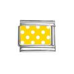 Polka Dots - White on Gold Yellow Italian Charm (9mm)