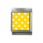 Polka Dots - White on Gold Yellow Italian Charm (13mm)