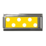 Polka Dots - White on Gold Yellow Superlink Italian Charm (9mm)