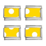 Polka Dots - White on Gold Yellow 9mm Italian Charm (4 pack)