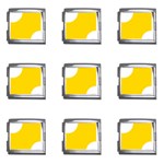 Polka Dots - White on Gold Yellow Mega Link Italian Charm (9 pack)