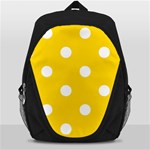 Polka Dots - White on Gold Yellow Backpack Bag