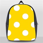 Polka Dots - White on Gold Yellow School Bag (XL)