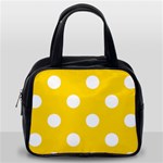 Polka Dots - White on Gold Yellow Classic Handbag (One Side)