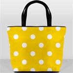 Polka Dots - White on Gold Yellow Bucket Bag