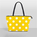 Polka Dots - White on Gold Yellow Classic Shoulder Handbag (Two Sides)