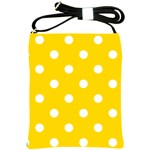 Polka Dots - White on Gold Yellow Shoulder Sling Bag