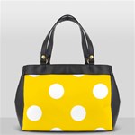 Polka Dots - White on Gold Yellow Oversize Office Handbag (One Side)