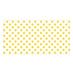 Polka Dots - Gold Yellow on White Satin Shawl