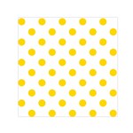 Polka Dots - Gold Yellow on White Small Satin Scarf  (Square)