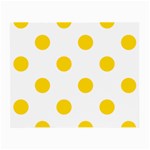 Polka Dots - Gold Yellow on White Small Glasses Cloth (2 Sides)