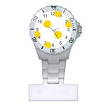 Polka Dots - Gold Yellow on White Nurses Watch