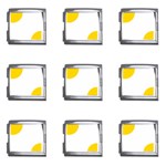 Polka Dots - Gold Yellow on White Mega Link Italian Charm (9 pack)