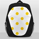 Polka Dots - Gold Yellow on White Backpack Bag