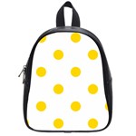 Polka Dots - Gold Yellow on White School Bag (Small)