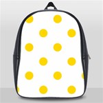 Polka Dots - Gold Yellow on White School Bag (Large)