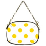 Polka Dots - Gold Yellow on White Chain Purse (Two Sides)