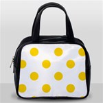 Polka Dots - Gold Yellow on White Classic Handbag (One Side)