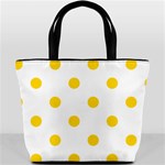 Polka Dots - Gold Yellow on White Bucket Bag