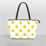 Polka Dots - Gold Yellow on White Classic Shoulder Handbag (One Side)