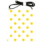 Polka Dots - Gold Yellow on White Shoulder Sling Bag