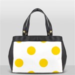 Polka Dots - Gold Yellow on White Classic Oversize Office Handbag (Two Sides)