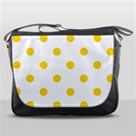 Polka Dots - Gold Yellow on White Messenger Bag