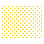 Polka Dots - Gold Yellow on White Double Sided Flano Blanket (Medium)