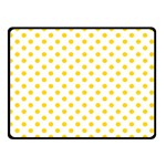 Polka Dots - Gold Yellow on White Double Sided Fleece Blanket (Small) (Two Sides)