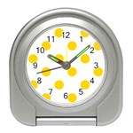 Polka Dots - Gold Yellow on White Desk Alarm Clock