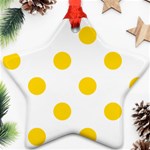 Polka Dots - Gold Yellow on White Ornament (Star)