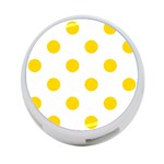 Polka Dots - Gold Yellow on White 4-Port USB Hub (Two Sides)