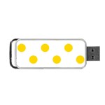 Polka Dots - Gold Yellow on White Portable USB Flash (One Side)