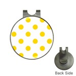 Polka Dots - Gold Yellow on White Golf Ball Marker Hat Clip