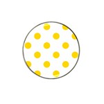 Polka Dots - Gold Yellow on White Hat Clip Ball Marker