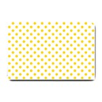 Polka Dots - Gold Yellow on White Small Doormat