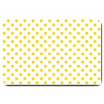 Polka Dots - Gold Yellow on White Large Doormat