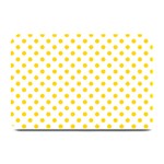 Polka Dots - Gold Yellow on White Plate Mat