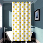 Polka Dots - Gold Yellow on White Shower Curtain 36  x 72  (Stall)