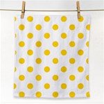 Polka Dots - Gold Yellow on White Face Towel