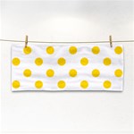 Polka Dots - Gold Yellow on White Hand Towel