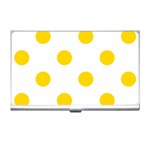 Polka Dots - Gold Yellow on White Business Card Holder