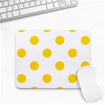 Polka Dots - Gold Yellow on White Small Mousepad